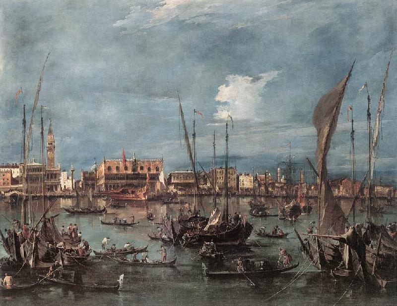 GUARDI, Francesco The Molo and the Riva degli Schiavoni from the Bacino di San Marco dfg